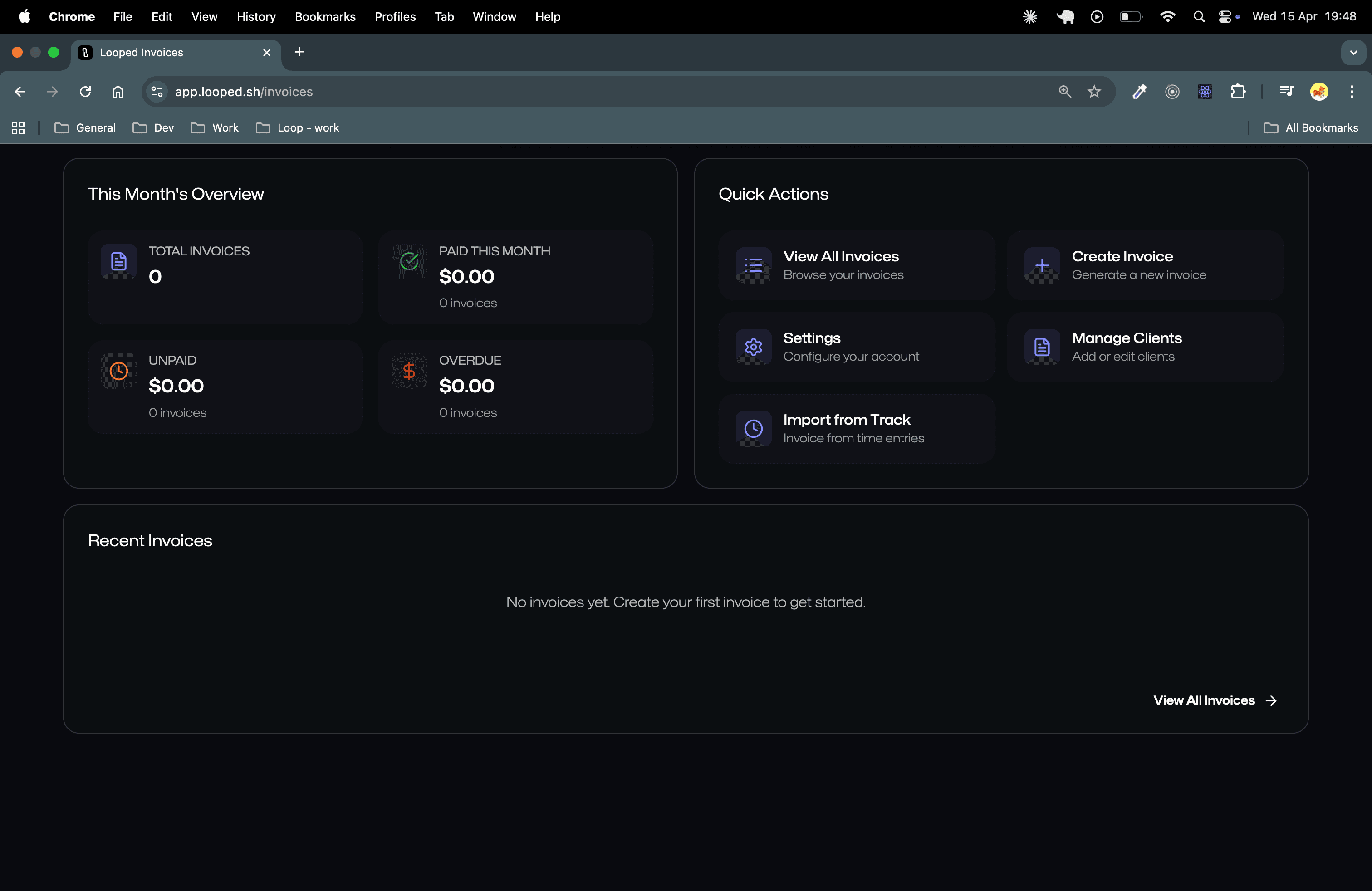 Looped Invoices